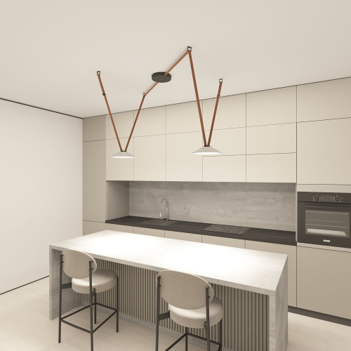 DK5564-WH+BK Cветильник для трека-ремня Belty, серия Flow, со светодиодом, D300*H71мм, 48V DC, 20W, RA90, 120°, 4000K, IP20, белый с черным, алюминий фото 7