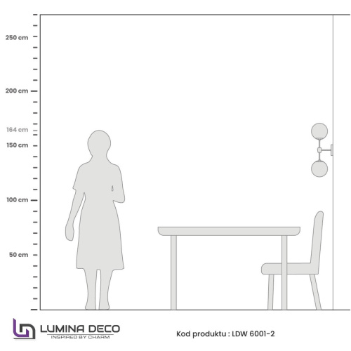 Бра Lumina Deco Zodiak LDW 6001-2 BK+WT фото 2