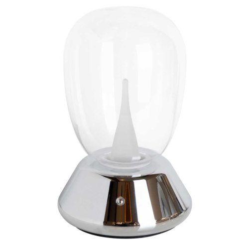 Настольная лампа диммируемая 10W 3000K прозрачный/хром Uovo III Lightstar 807904