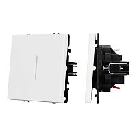 Механизм выключателя одноклавишный проходной LED SWT-NOBE-MKP1-SFPL-L-WH (230V, 10A) Arlight 054236