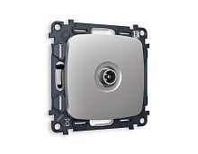 Комплект механизма TV розетки оконечной AMBRELLA VOLT OMEGA Сталь матовый 50-870 MHz 1dB QUANT (OP5130, VM202) MO513010