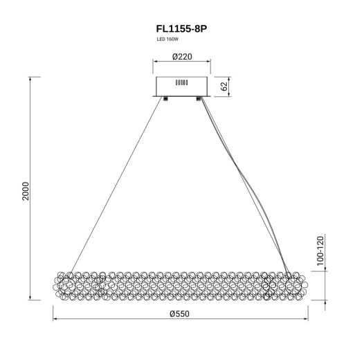Подвесная люстра Eternity FL1155-8P фото 2