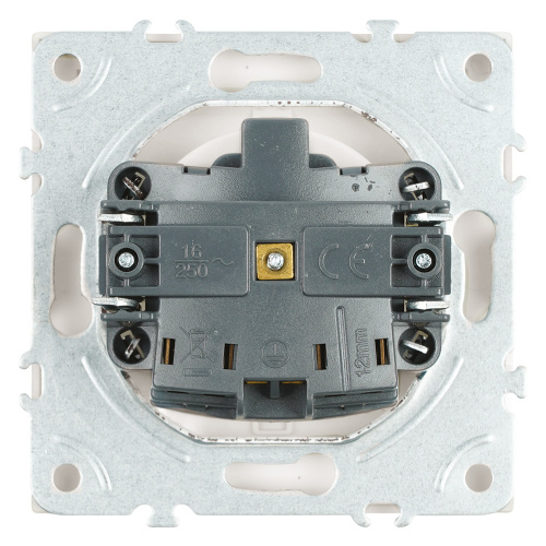 Розетка 1-местная с крышкой с защ. штор, STEKKER, с/з, IP42, 250В, 16А, серия Эмили, RST16-5112-01, белый фарфор, soft touch фото 2
