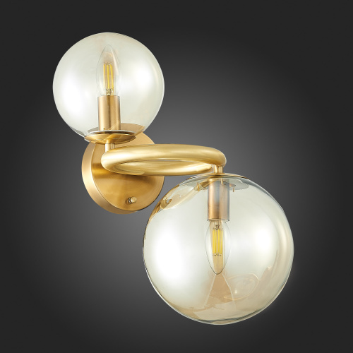 SL1162.301.02 Светильник настенный ST-Luce Латунь/Коньячный E14 2*40W GORIZIA фото 3