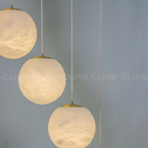 Подвесной светильник Cloyd ORIONIS P1 / выс. 12 см - алебастр - латунь (арт.12353)