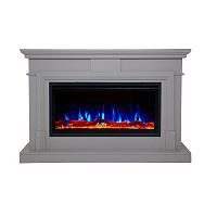 Каминокомплект MARCO/СМАРТ Светло-серый с очагом Электроочаг SAFITA/САФИТА 36