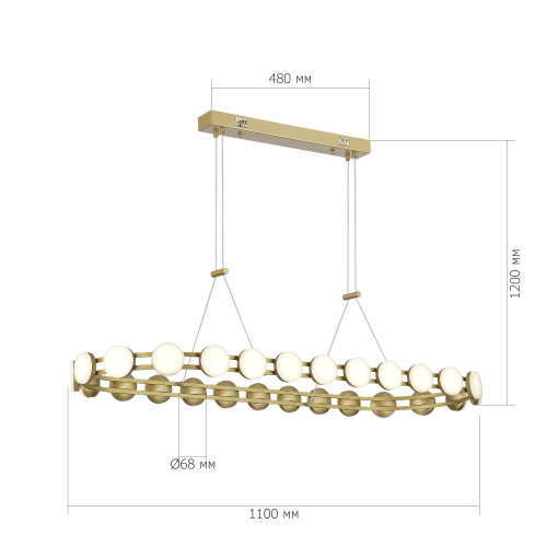 SL6610.203.26 Светильник подвесной ST-Luce золотистый/белый LED 1*50W 4000K MONRO фото 2