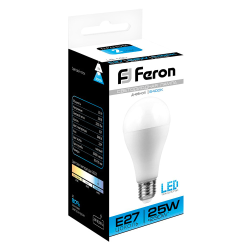 Лампа светодиодная Feron LB-100 Шар E27 25W 175-265V 6400K фото 4