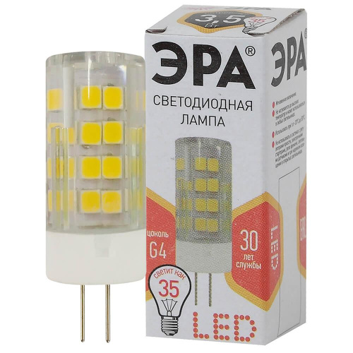 Лампа светодиодная ЭРА G4 3,5W 2700K прозрачная LED JC-3,5W-220V-CER-827-G4 Б0027855 фото 3