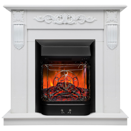 Электрокамин RealFlame Dominica DN белый матовый с очагом Majestic Lux Black