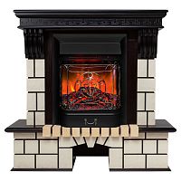 Каминокомплект STONE/СТОУН Античный дуб с очагом Электроочаг MAJESTIC LUX RC/МАДЖЕСТИК С ПУЛЬТОМ