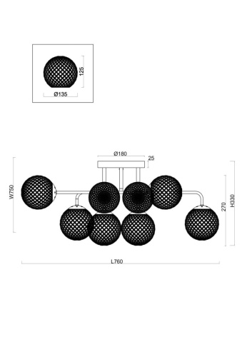 Люстра Freya FR8016PL-08BBS фото 3