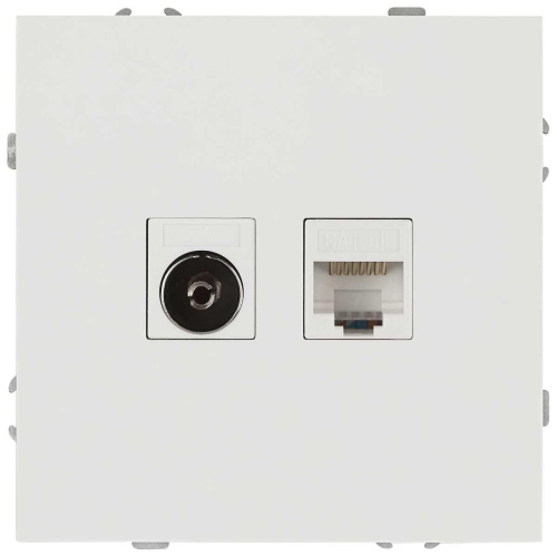 Розетка ЭРА Galaxy 15-3110-01 комбинированная RJ45+TV IP20 белый Б0070776 Розетка ЭРА Galaxy 15-3110-01 комбинированная RJ45+TV IP20 белый Б0070776