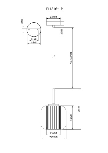 Светильник подвесной Moderli V11816-1P Ember фото 2