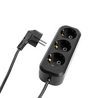 Удлинитель 3-местный б/з Stekker, HM01-30-03, 3м, 3x0,75, серия Home (У10-430), черный