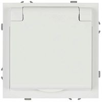 Розетка ЭРА Galaxy 15-2103-01 c заземлением 2P+E Schuko со шторками с крышкой 16А-250В IP20 белый Б0070659