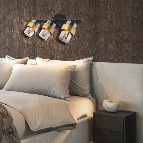 Настенно-потолочный свет Escada 1169/3A E14*40W Black/Gold фото 5