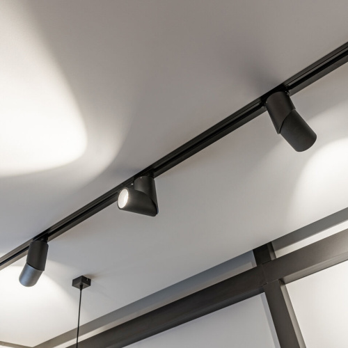 Встраиваемый однофазный шинопровод 1 метр черный (с вводом питания и заглушкой) 85082/00 фото 3