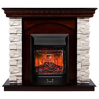 Каминокомплект ELFORD/РАЛЬФ Античный дуб с очагом Электроочаг MAJESTIC LUX/МАДЖЕСТИК