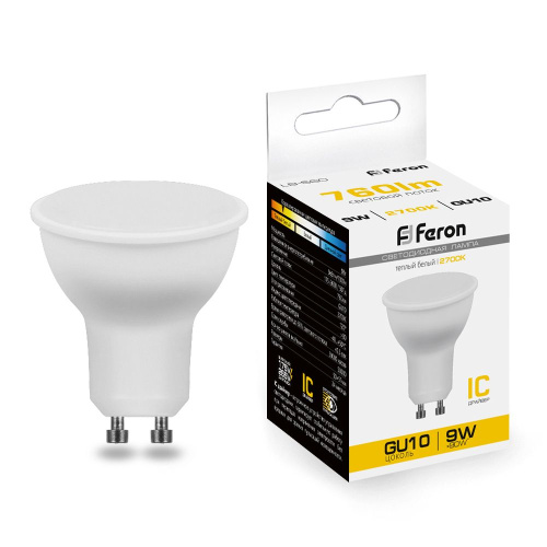Лампа светодиодная Feron LB-560 MR16 GU10 9W 175-265V 2700K фото 2