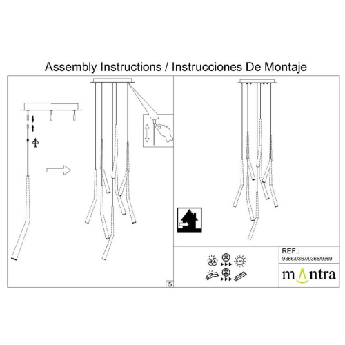 Подвесная люстра Mantra Arrecife 9366+9211 (8L) фото 10