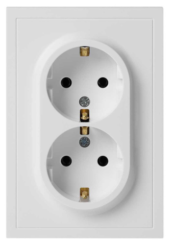 Розетка ЭРА Galaxy 15-2105-08 с заземлением двойная 2X2P+E Schuko со шторками IP20 16А-250В белый матовый Б0070711 Розетка ЭРА Galaxy 15-2105-08 с заземлением двойная 2X2P+E Schuko со шторками IP20 16А-250В белый матовый Б0070711