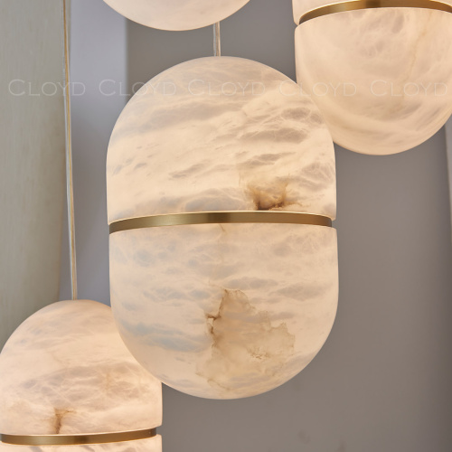 Подвесной светильник Cloyd DILEMMA-B P1 / Ø14 см - алебастр - латунь (арт.12348) фото 3