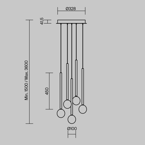 Подвесной светильник Maytoni MOD383PL-L16BBS3K фото 7