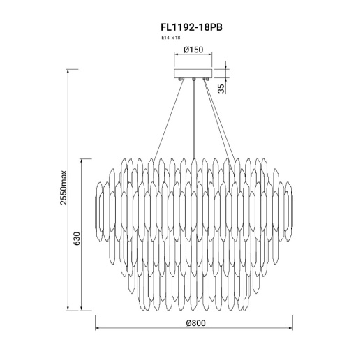Люстра подвесная Selena FL1192-18P фото 3