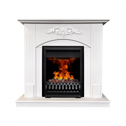 Электрокамин RealFlame Nikki WT белый матовый с очагом Oregan 3D