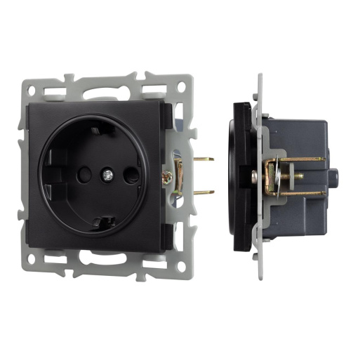 Механизм электрической розетки SCT-MEU1-PL-BK (250V, 16A) Arlight 043731
