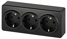 Розетка ЭРА Эксперт 11-2208-05 тройная с заземлением 3х2P+E Schuko IP20 16A-250В ОУ антрацит Б0063007