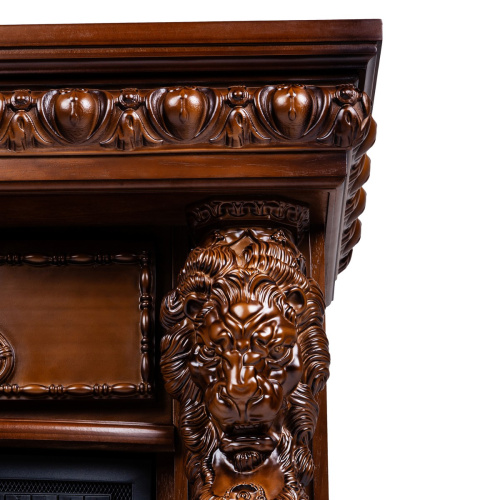 Каминокомплект ROMANO/ЛИОН Орех с очагом Электроочаг FIRESPACE/ФАЕРСПЕЙС 33 фото 6