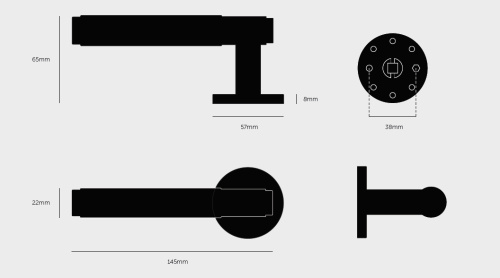 Дверная ручка Cross Black set of 2 фото 6
