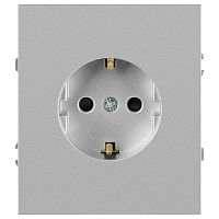 Розетка ЭРА Arktik 16-2102-03 с заземлением 2P+E Schuko со шторками 16А-250В алюминий Б0070426