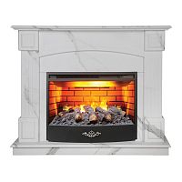 Электрокамин RealFlame Carolina 24/25,5 WT цвет мрамор белый с очагом 3D Firestar 25,5