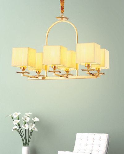 Хрустальная подвесная люстра Lumina Deco Liniano LDP 17100-6 GD фото 3