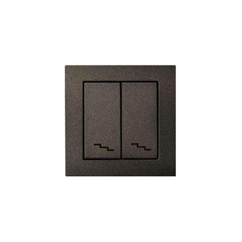 Переключатель двухклавишный Liregus антрацит 28-109 Переключатель двухклавишный Liregus антрацит 28-109