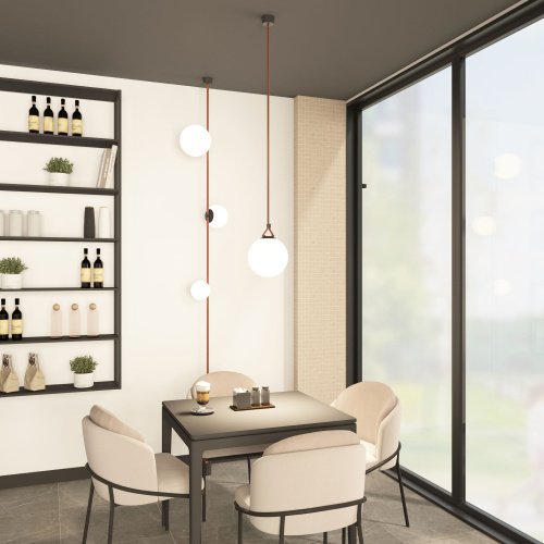 DK5555-BK Cветильник для трека-ремня Belty, серия Orb, со светодиодом, D230*H236мм, 48V DC, 15W, RA90, 120°, 3000K, IP20, черный, акрил фото 9