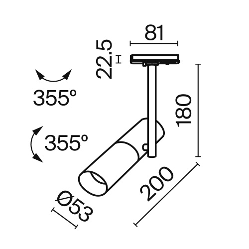 Трековый светильник Technical TR005-1-GU10-BG фото 4
