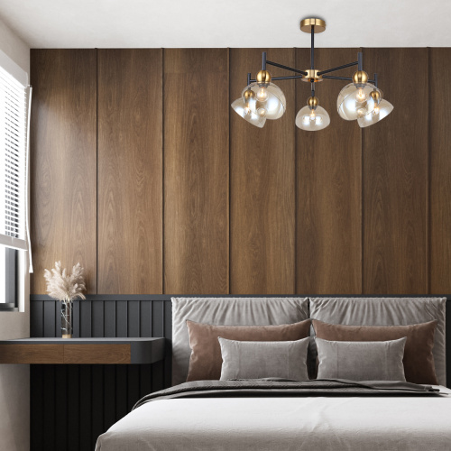 Светильник на штанге Escada 2109/5P E14*40W Black/Brass фото 3