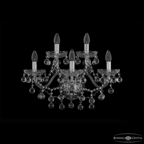 Бра хрустальные 1409B/3+2/195/XL Ni Bohemia Ivele Crystal (Богемия Ивеле Кристалл)