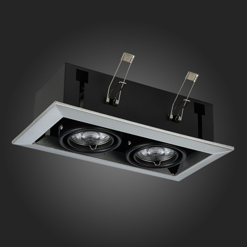 ST250.148.02 Св-к встр. Черный GU10 2*50W  L245xW126xH70 220V Без ламп Встраиваемые светильники фото 6