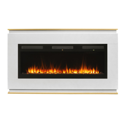 Каминокомплект МАРТА Белый/Дуб сонома с очагом Электроочаг EMERALD-S 50