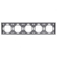 Рамка STEKKER, PFR00-5005-10 5-местная, серия Эмили, платиново-серый, soft touch