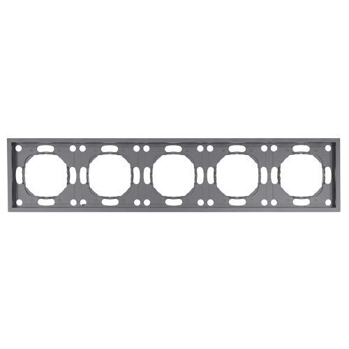 Рамка STEKKER, PFR00-5005-10 5-местная, серия Эмили, платиново-серый, soft touch