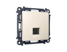 Комплект механизма компьютерной розетки AMBRELLA VOLT ALFA Бежевый матовый RJ-45(8P8C) CAT6 с шторкой QUANT (AP3320, VM188) MA332010