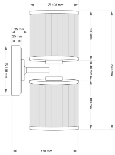 Настенный светильник KUTEK ERBA ERB-K-2(Z/1)BB фото 3