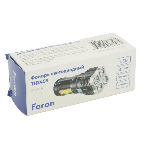 Фонарь ручной Feron TH2409 с аккумулятором Type-C фото 10