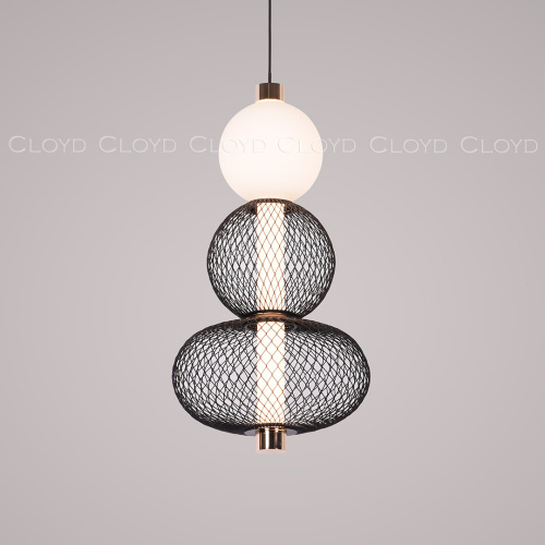 Подвесной светильник Cloyd SUPERNOVA-B P1 / выс. 41 см - черный/золото (арт.11484)